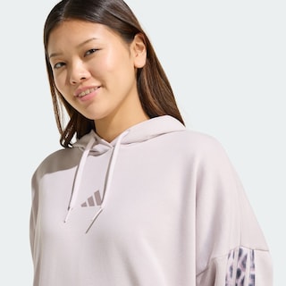 Foto 4 | Foto 4 | Sudadera Con Gorro Seasonal Essentials 3 Franjas De Tela French Terry Con Estampado De Leopardo Adidas Violeta Mujer