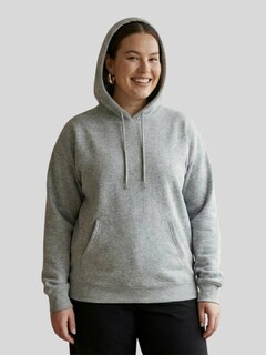 Foto 5 | Foto 5 | Sudadera Oversize Cómoda Versátil Sud-1021 Gris Claro Capucha Y Bolsillo Frontal Para Mujer