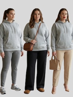 Foto 7 | Foto 7 | Sudadera Oversize Cómoda Versátil Sud-1021 Gris Claro Capucha Y Bolsillo Frontal Para Mujer