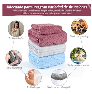 Foto 3 | Foto 3 | Juego Belug De Toallas Baño Completo 4pcs Grande Suaves Multicolor