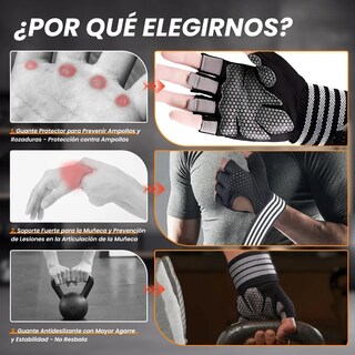 Foto 3 | Foto 3 | Guantes Lab.g Gym Tacticos Pesas Crossfit Hombre Talla G Negro