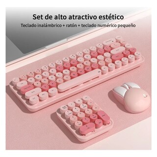 Foto 2 | Foto 2 | Kit De Teclado Y Mouse Inalámbrico 3pcs Eo Safe Imports Esi-23214 Rosa
