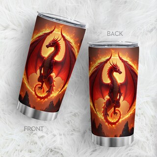 Foto 4 | Foto 4 | Taza De Café Travel Tumbler Oasisdream De 600 Ml Con Estampado De Dragones - Venta Internacional.