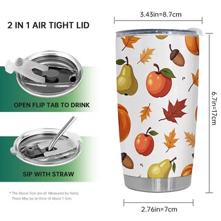 Foto 2 | Foto 2 | Taza De Café Tumbler Oasisdream De 600 Ml Con Estampado De Frutas - Venta Internacional.