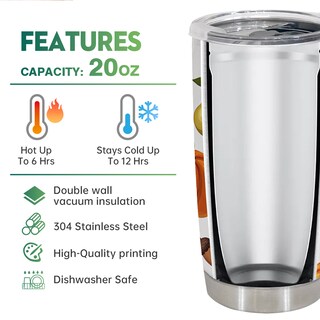 Foto 3 | Foto 3 | Taza De Café Tumbler Oasisdream De 600 Ml Con Estampado De Frutas - Venta Internacional.