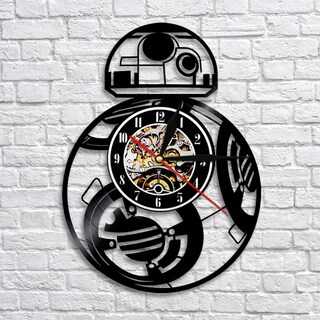 Foto 1 | Foto 1 | Reloj De Pared Bb8 Robot Con Disco De Vinilo De Anime Negro 30 Cm - Venta Internacional.