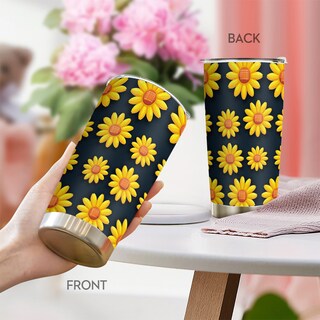 Foto 1 | Foto 1 | Taza Taza Oasisdream De Acero Inoxidable 600 Ml Con Girasol - Venta Internacional.