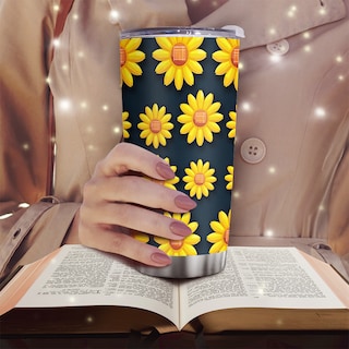 Foto 6 | Foto 6 | Taza Taza Oasisdream De Acero Inoxidable 600 Ml Con Girasol - Venta Internacional.