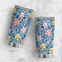 Vaso Oasisdream De Acero Inoxidable De 600 Ml Con Estampado Floral - Venta Internacional.