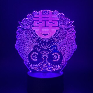 Foto 3 | Foto 3 | Lámpara De Ilusión Led 3d Happy Double Fish De Night Light - Venta Internacional.