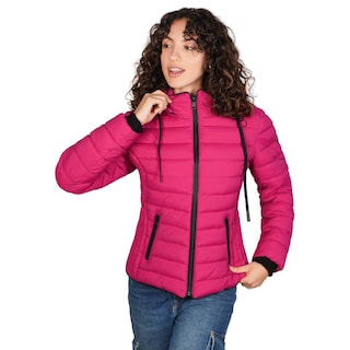 Foto 1 | Foto 1 | Chamarra Capitonada Para Mujer Con Cuello Alto Y Gorro Desmontable Greenlander Rosa