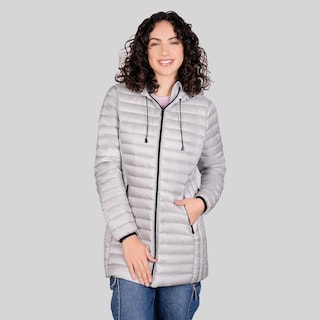 Foto 3 | Foto 3 | Chamarra Larga Capitonada Para Mujer Con Capucha Greenlander Gris
