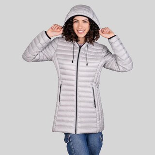 Foto 6 | Foto 6 | Chamarra Larga Capitonada Para Mujer Con Capucha Greenlander Gris