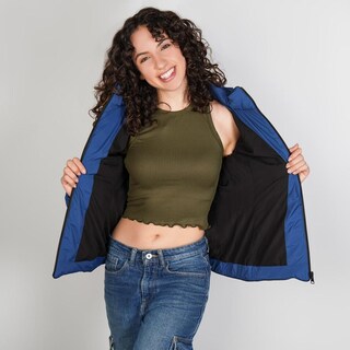 Foto 4 | Foto 4 | Chamarra Capitonada Para Mujer Con Cuello Alto Y Gorro Desmontable Greenlander Azul