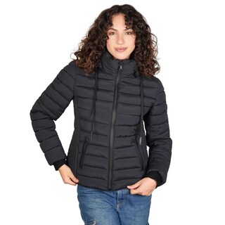 Foto 1 | Foto 1 | Chamarra Capitonada Para Mujer Con Cuello Alto Y Gorro Desmontable Greenlander Negro