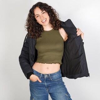 Foto 4 | Foto 4 | Chamarra Capitonada Para Mujer Con Cuello Alto Y Gorro Desmontable Greenlander Negro