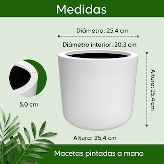 Foto 2 | Foto 2 | Maceta Elly Cilindro De Fibra De Vidrio Color Blanco