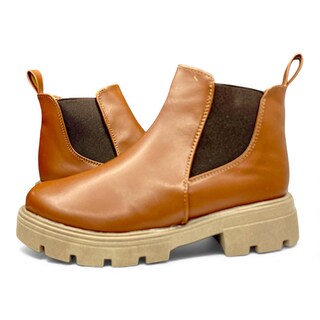 Foto 8 | Foto 8 | Botas Chelsea de Cuero Marrón para Niña