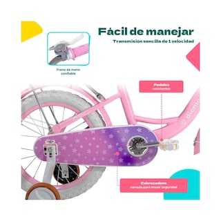 Foto 3 | Foto 3 | Bicicleta Infantil Morada Niña Rodada 16 Con Canasta Little Monkey