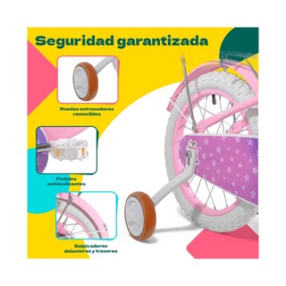 Foto 4 | Foto 4 | Bicicleta Infantil Morada Niña Rodada 16 Con Canasta Little Monkey