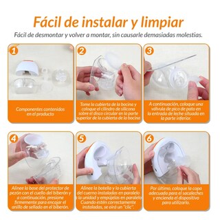 Foto 6 | Foto 6 | Extractor Leche Belug Eléctrico Manos Libres 2pcs Blanco