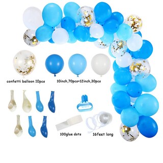 Foto 2 | Foto 2 | Kit De Globos Con Forma De Arco De Cumpleaños Azul Con 113 Globos De Látex Y Aluminio - Venta Internacional.