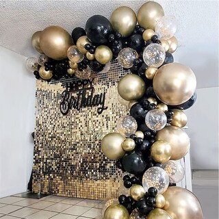 Foto 4 | Foto 4 | Balloon Arch Kit 121 Unidades Globos De Confeti De Látex Negro Y Dorado - Venta Internacional.