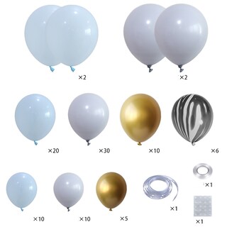 Foto 3 | Foto 3 | Kit De Globos De Látex Azul Claro Y Papel De Aluminio 98 Piezas Para Bodas - Venta Internacional.