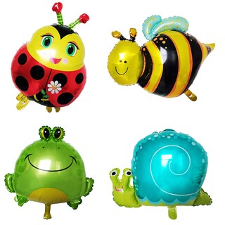 Foto 1 | Foto 1 | Kit De Globos Insertables Mylar Bee Ladybug Snail Frog X4 - Venta Internacional.