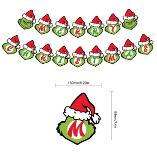 Foto 3 | Foto 3 | Juego De Globos Grinchs 30 Globos De Látex Con Pancarta Para Decoración De Tartas - Venta Internacional.