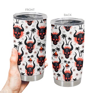 Foto 4 | Foto 4 | Taza De Café Tumbler Oasisdream De 600 Ml Con Estampado De Calaveras - Venta Internacional.