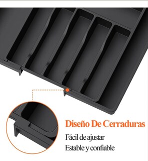 Foto 4 | Foto 4 | Bandeja Extensible Para Cajones De Cocina 8 Compartimentos Modelo Negro