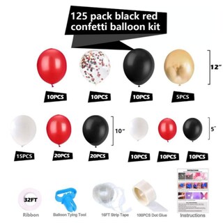 Foto 3 | Foto 3 | Balloon Arch Kit De Globos Tipo Confeti De Látex Para Fiestas 125 Unidades Rojos - Venta Internacional.