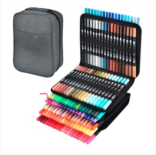 Foto 1 | Foto 1 | 144 Colores Plumones Doble Punta Pencil Modelo Negro