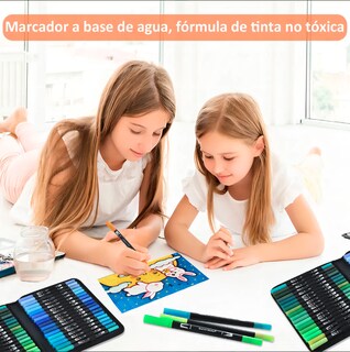 Foto 3 | Foto 3 | 144 Colores Plumones Doble Punta Pencil Modelo Negro