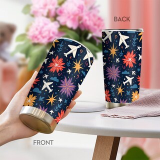 Foto 1 | Foto 1 | Taza De Viaje Oasisdream Vaso De 600 Ml Con Estampado De Aviones - Venta Internacional.