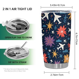 Foto 2 | Foto 2 | Taza De Viaje Oasisdream Vaso De 600 Ml Con Estampado De Aviones - Venta Internacional.