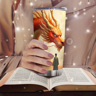 Foto 6 | Foto 6 | Taza Tumbler Oasisdream De Acero Inoxidable De 600 Ml Con Estampado De Dragones - Venta Internacional.