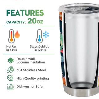 Foto 5 | Foto 5 | Taza Taza Oasisdream De Acero Inoxidable 600 Ml Con Diseño De Dinosaurio - Venta Internacional.