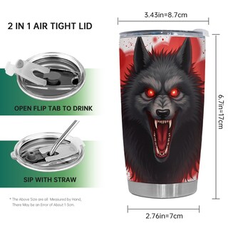 Foto 2 | Foto 2 | Taza De Café Travel Tumbler Oasisdream De 600 Ml Con Estampado De Lobos - Venta Internacional.