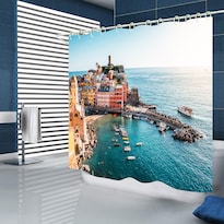 Cortina De Ducha 3d Con Diseño De Paisaje Costero De 180 X 180 Cm - Venta Internacional.