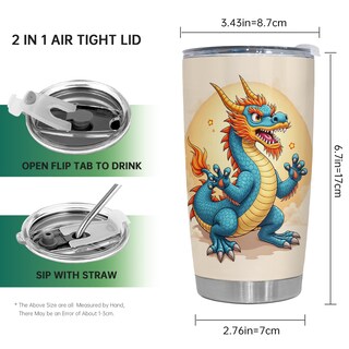 Foto 2 | Foto 2 | Taza De Viaje Oasisdream Vaso De 600 Ml Con Estampado De Dragones - Venta Internacional.