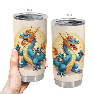 Foto 3 | Foto 3 | Taza De Viaje Oasisdream Vaso De 600 Ml Con Estampado De Dragones - Venta Internacional.