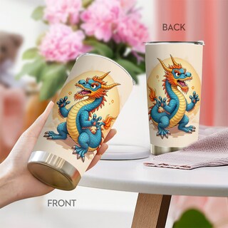 Foto 5 | Foto 5 | Taza De Viaje Oasisdream Vaso De 600 Ml Con Estampado De Dragones - Venta Internacional.