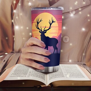 Foto 6 | Foto 6 | Taza De Café Travel Tumbler Oasisdream De 600 Ml Con Estampado De Ciervos - Venta Internacional.