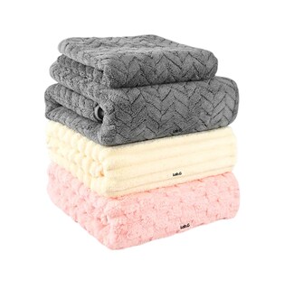 Foto 1 | Foto 1 | Juego Lab.g De Toallas Baño Completo Grande Suaves 4pcs Gris Beige Rosa