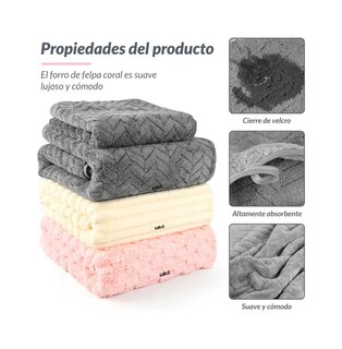 Foto 2 | Foto 2 | Juego Lab.g De Toallas Baño Completo Grande Suaves 4pcs Gris Beige Rosa
