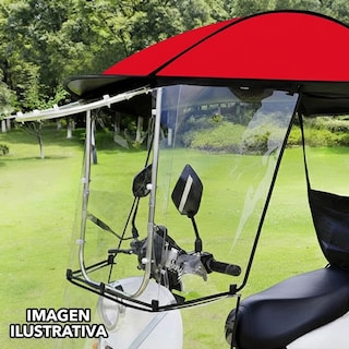 Foto 5 | Foto 5 | Toldo Cubresol con Parabrisas Abatible Rojo para Motoneta