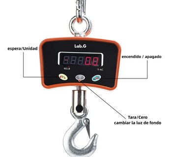 Foto 4 | Foto 4 | Báscula Lab.g 500kg Colgante Comercial Digital Recargable Naranja