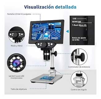 Foto 4 | Foto 4 | Microscopio Lab.g Electrónico Académico Con Pantalla Lcd Hd 4.3 Negro